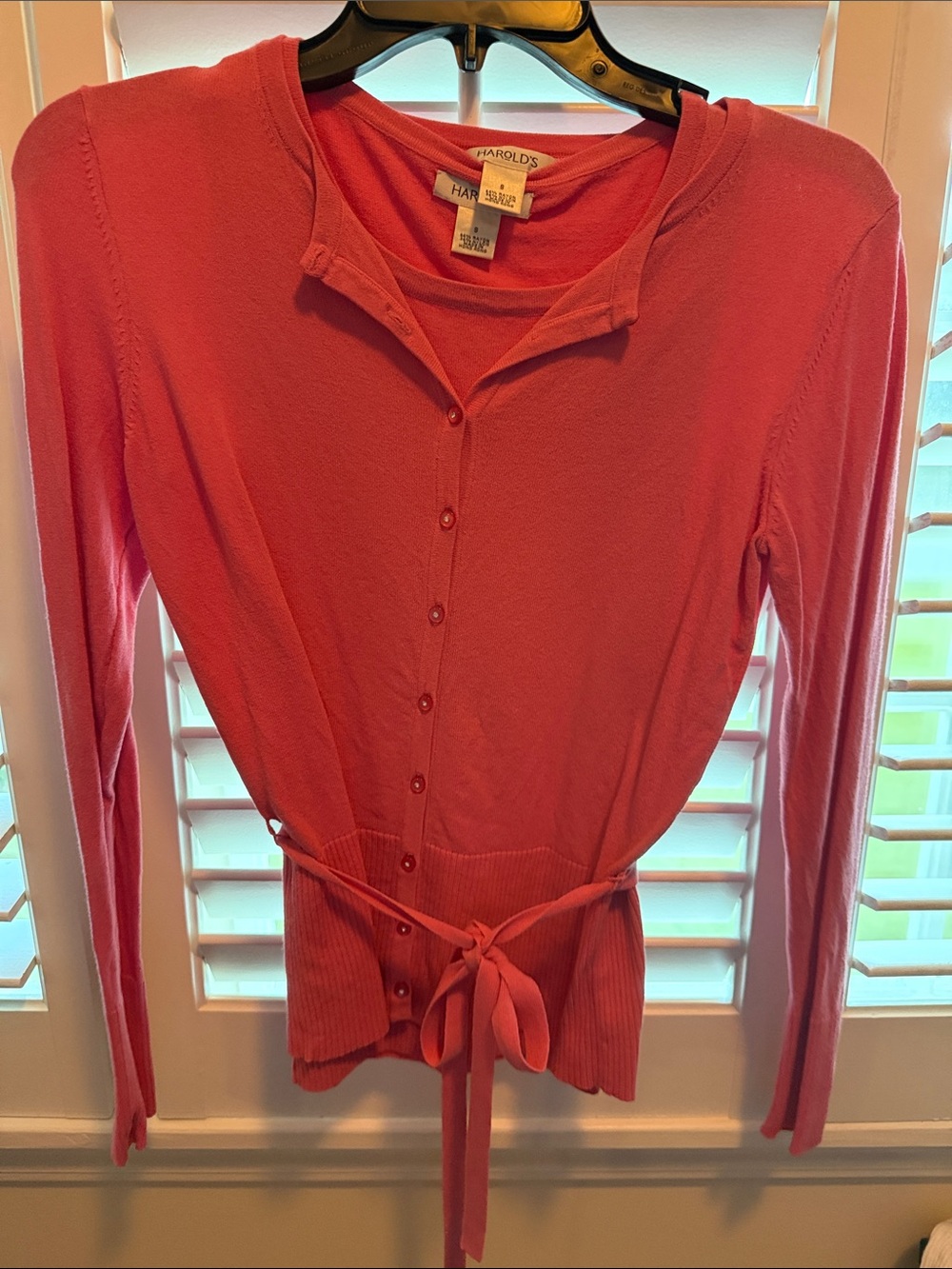 Harold's pink Button-Front Tie-Waist Women's Top